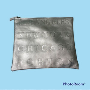Silver Cosmetic Travel Bag NWOT